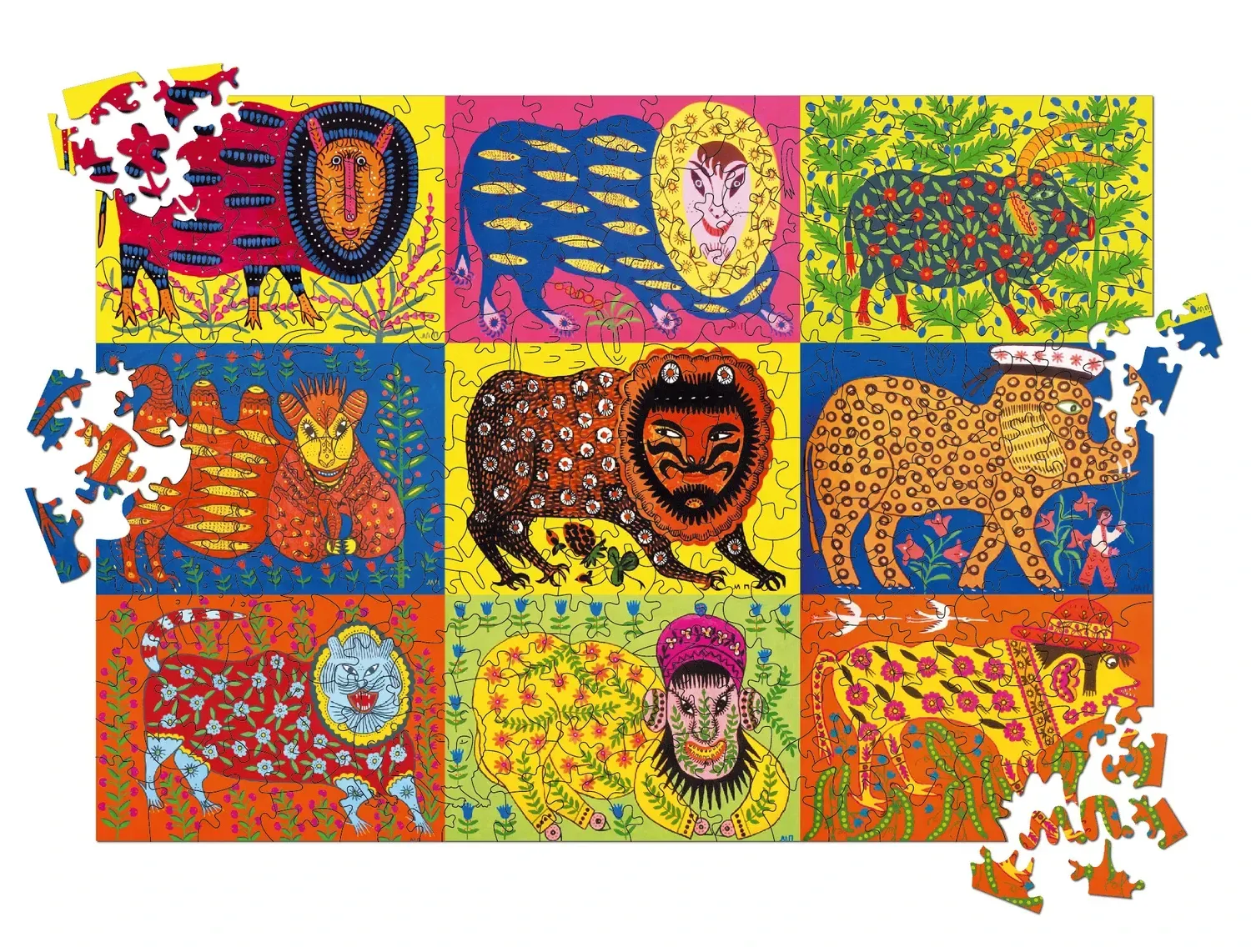 Книга Звірі Примаченко. 300 елементів. Пазл дерев'яний