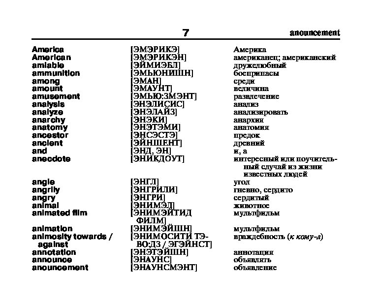 Англоукраинский словарь с транскрипцией и переводом