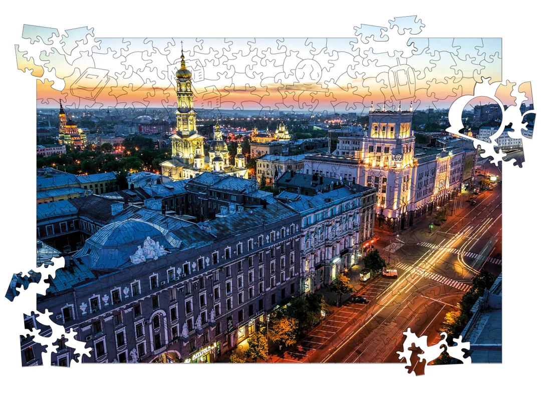 Книга Успенський собор і центр Харкова. Пазл дерев'яний