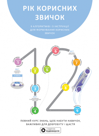 Книга Рік корисних звичок. Повний курс знань, щоб набути звичок, важливих для добробуту і щастя. Збірник самарі + аудіокнижка