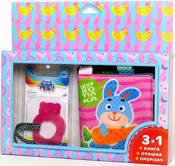 М'яка книжка-шурхітка з прорізувачем «Зайчик»